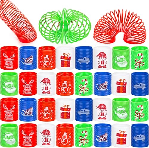 Miniatura 9 de JOHOUSE 40 resortes de Navidad a granel, juguete de primavera de plástico, regalo de Navidad para niños, relleno de calcetines de Navidad, regalos