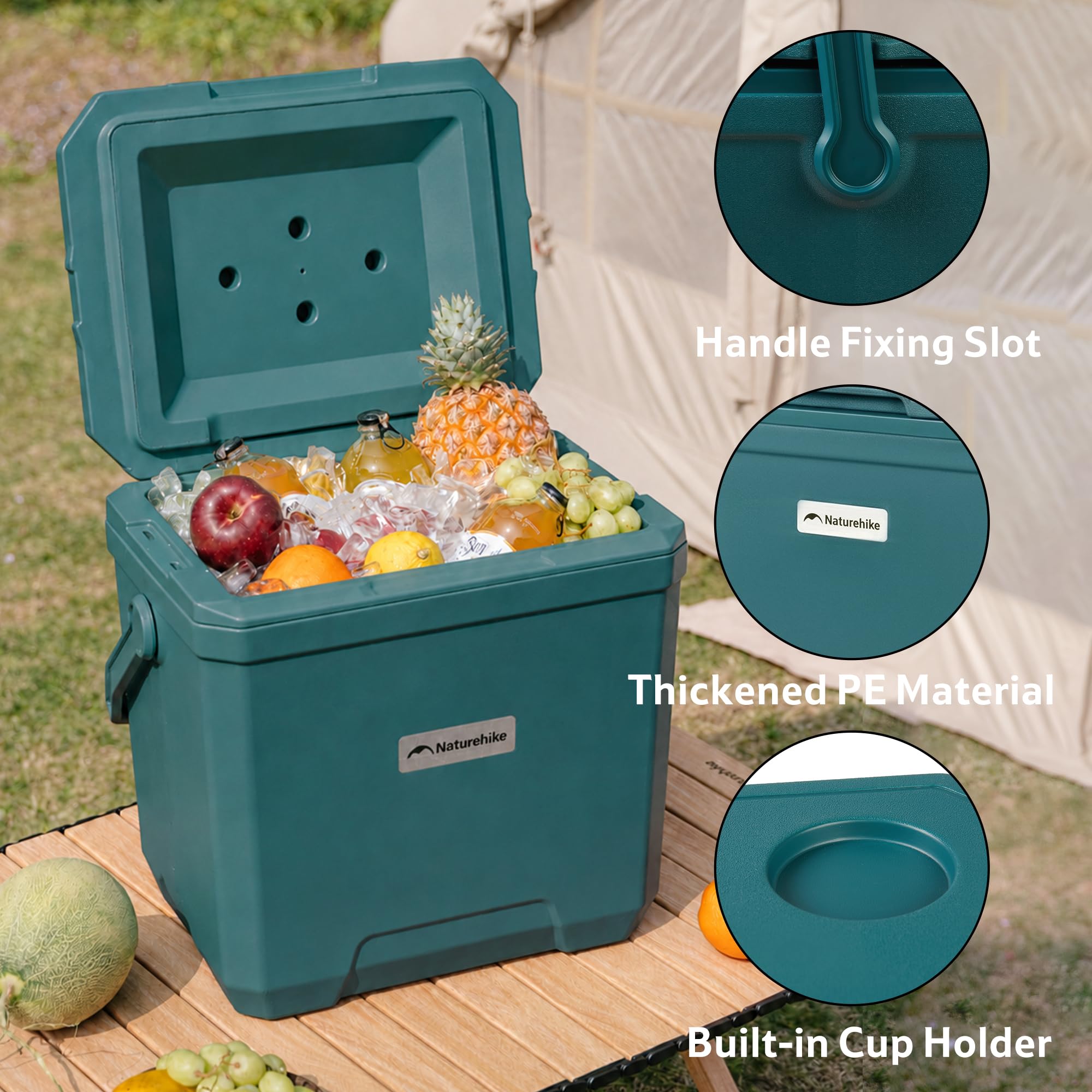 Naturehike Kühlbox 17 Liter/24 Liter/36 Liter Thermobox hochwertige PU Isolierbox 48 Std. Kühlleistung Kühltasche für Camping Picknick Festivals Auto