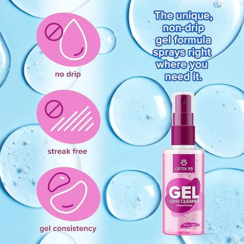 Miniatura 3 de Kit limpiador de lentes de gel  (2) 2 onzas limpiador de gafas de ojos en aerosol + (2) paños de limpieza de microfibra  Seguro para todos los