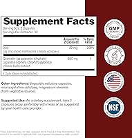 Vista 8 de Sandhu's Zinc Quercetin 60 cápsulas vegetarianas (paquete de 1) Suplementos de zinc de alta absorción para inmunidad y alergia estacional Apoyo
