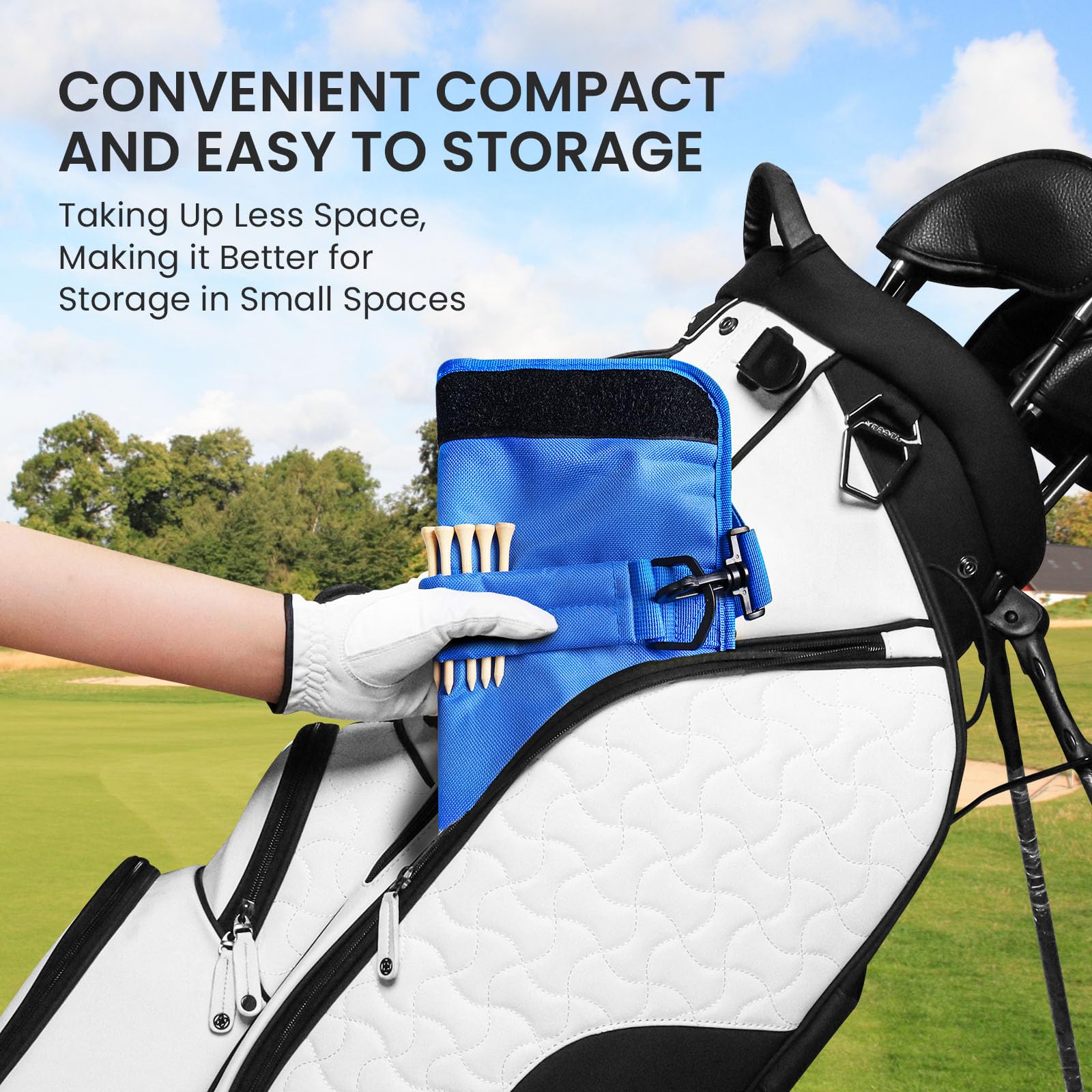 Bolsa de transporte para palos de golf ligera plegable con bolsillo y correa para el hombro