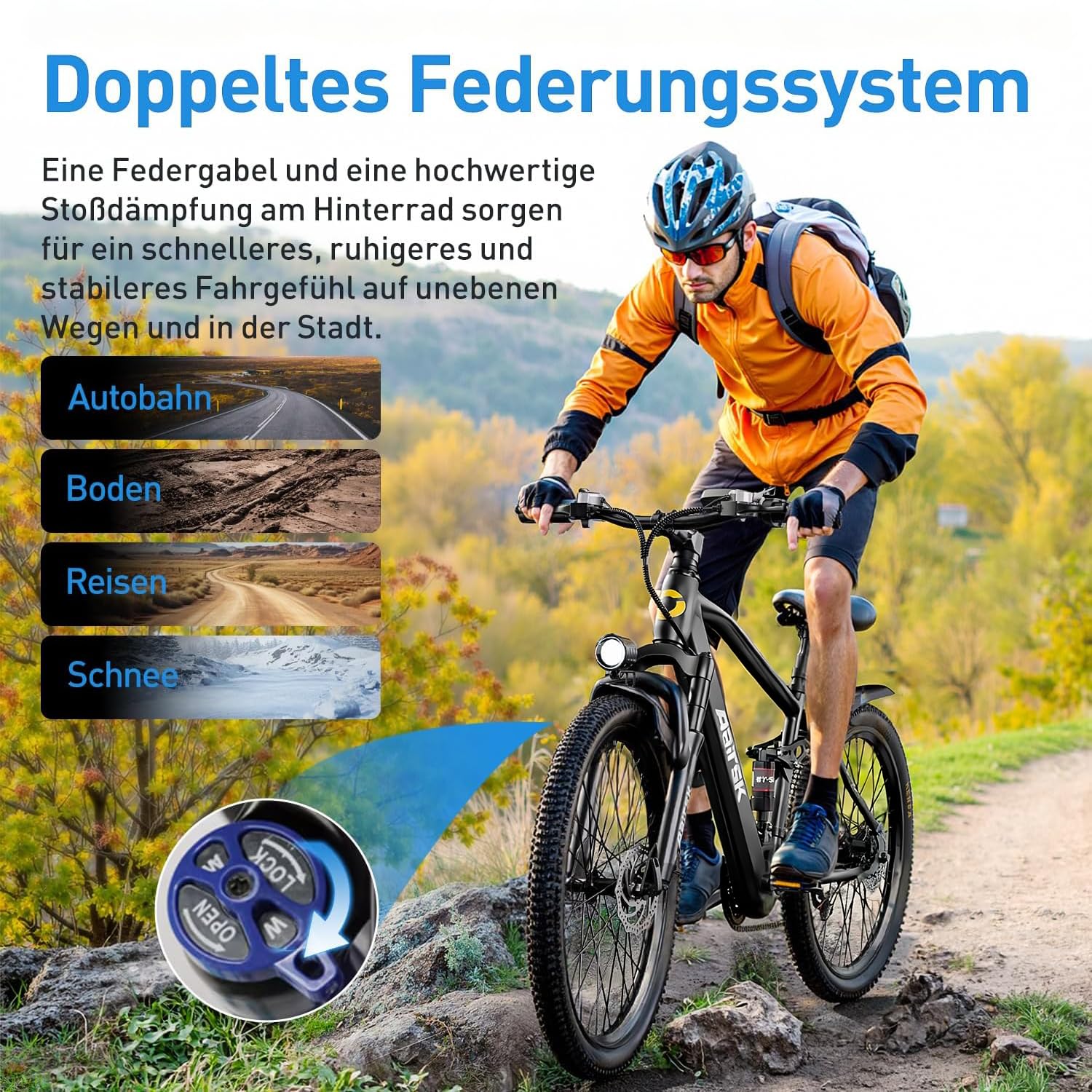 Eleglide E-Bike 26" mit 21-Gang Schaltung 250W Motor 13Ah Akku Höchstgeschwindigkeit 25km/h Hochkohlenstoffstahlrahmen LCD Display City Elektrofahrrad, E-Bike für Erwachsene