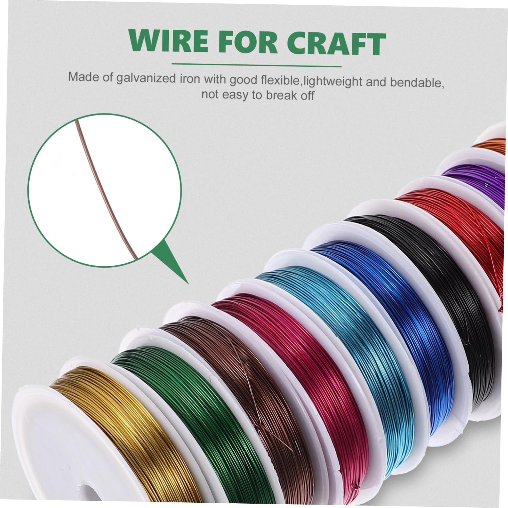 Alambre de Joyería Galvanizado, 11 Rollos, Flexible y Suave