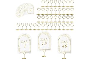 JOYIT Table Numbers 1-40 with Holders for Wedding, 4"x6" Place Card Holders