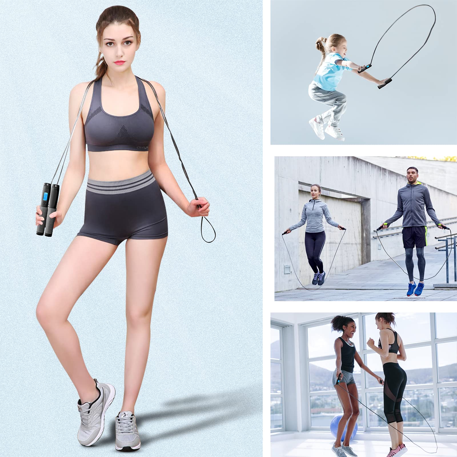 Uten Jump Rope, Skipping Rope for Women Men Kids with Ball Bearings Rapid Speed Cable and 6” Memory Foam Handles Ideal for Aerobic Exercise Like Speed Training, Extreme Jumping, Endurance Training and Fitness Gym.