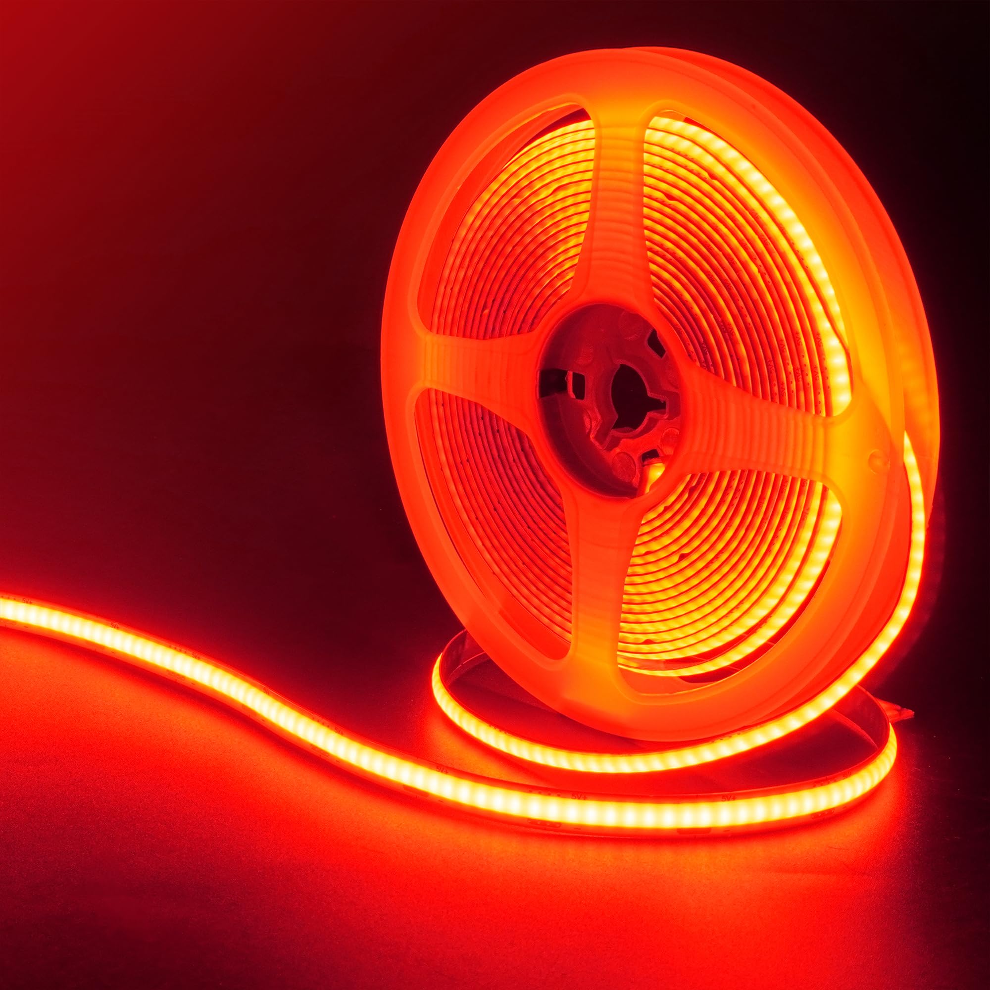 Clearhill 5V USB COB LED Strip Lights with Dimmable Switch,6.56FT/2M,Red,320LEDs/M,8mm Width,Not Waterproof IP20,1.5M USB Switch Cable,for DIY Home Indoor Decoration - Image 2