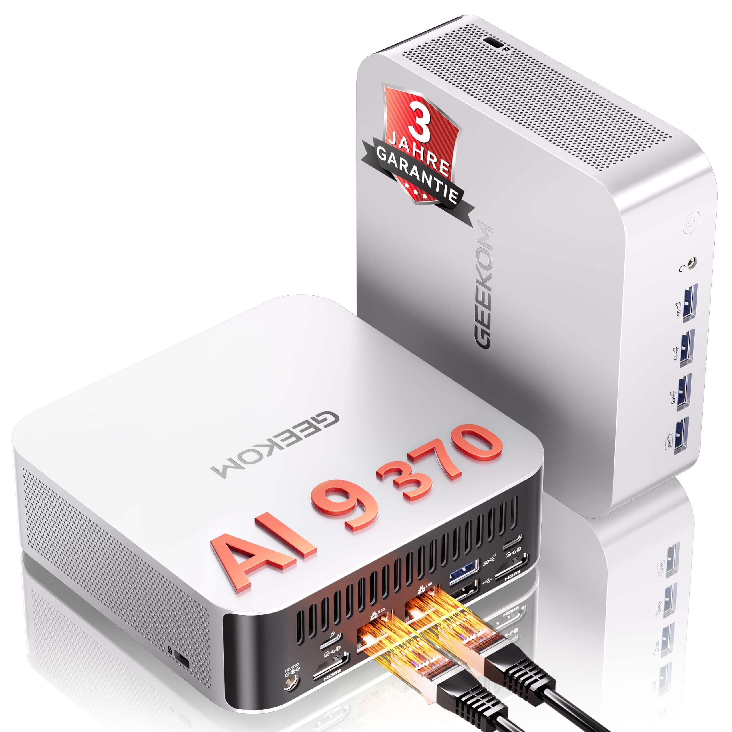 GEEKOM AI Mini PC A9 Max mit AMD Ryzen AI 9 HX 370, 32GB DDR5 + 2TB SSD | bis zu 5.1GHz Business Mini Computer, Copilot+ PC, 2.5G Dual-LAN, 2×USB4, HDMI2.1, Wi‑Fi 7 für Alle Einsatzszenarien – Amazon Angebot