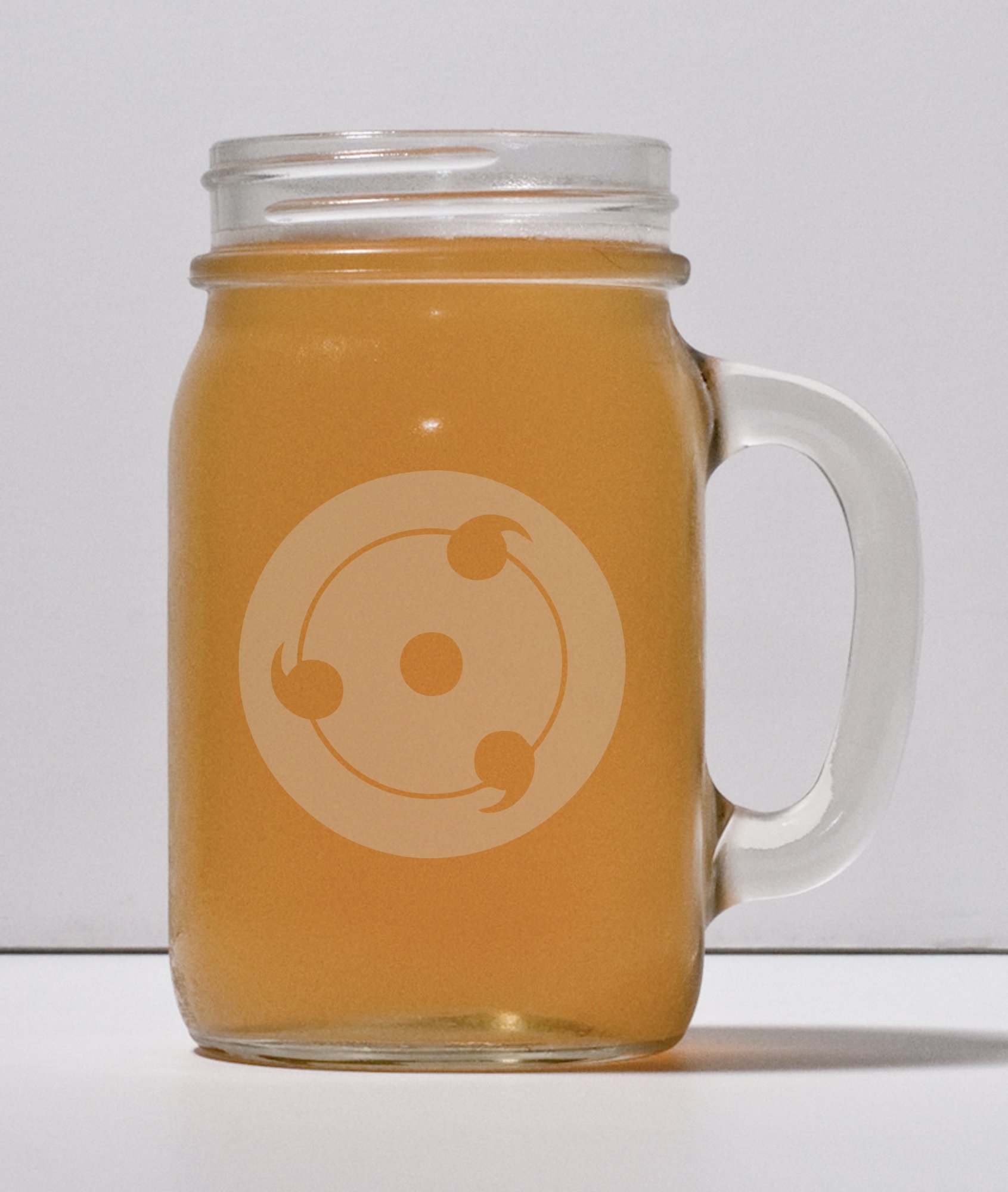 Original Sharingan - Naruto - 12 Ounce Glass Mason Jar Mug