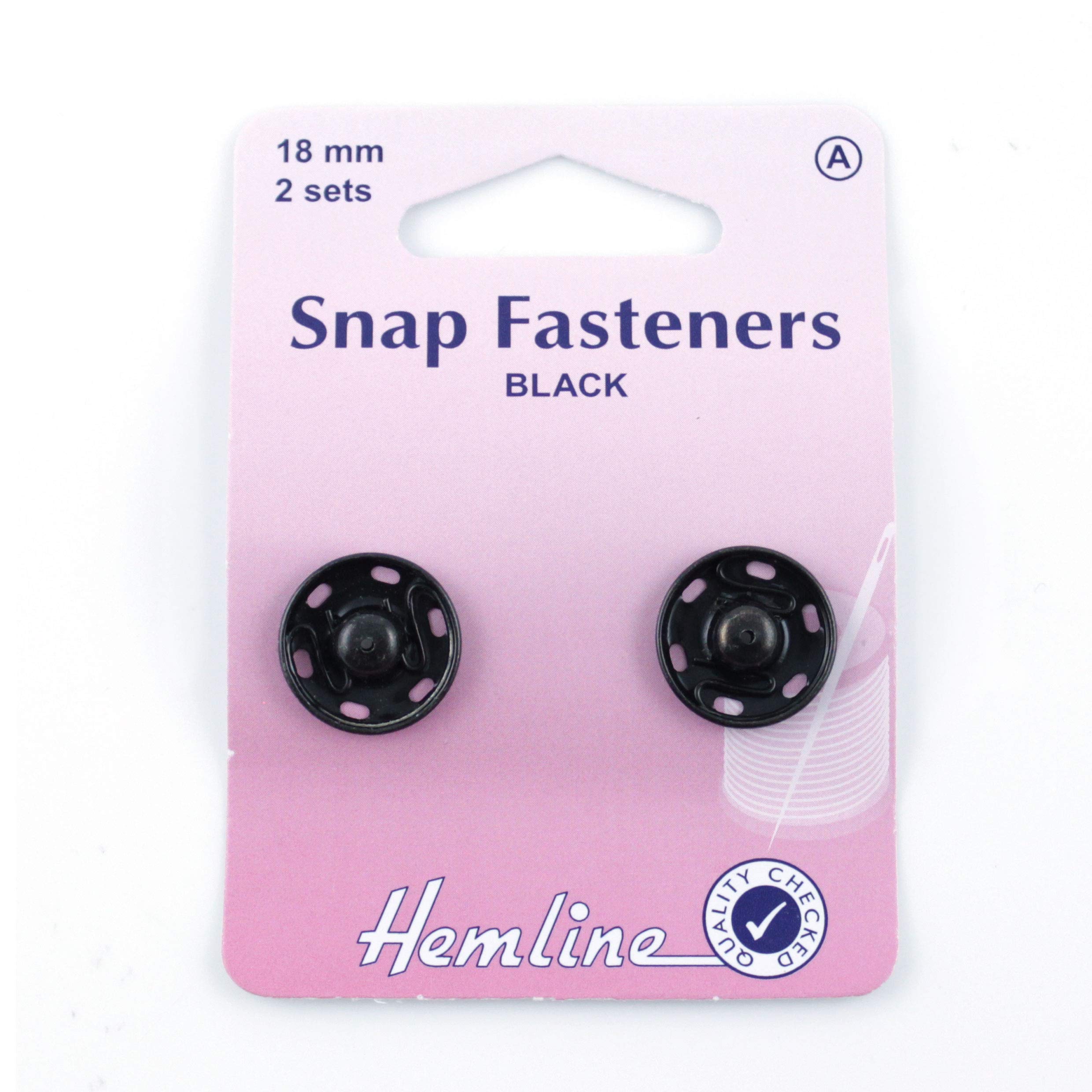 Sew On Snap Fasteners 18mm Black