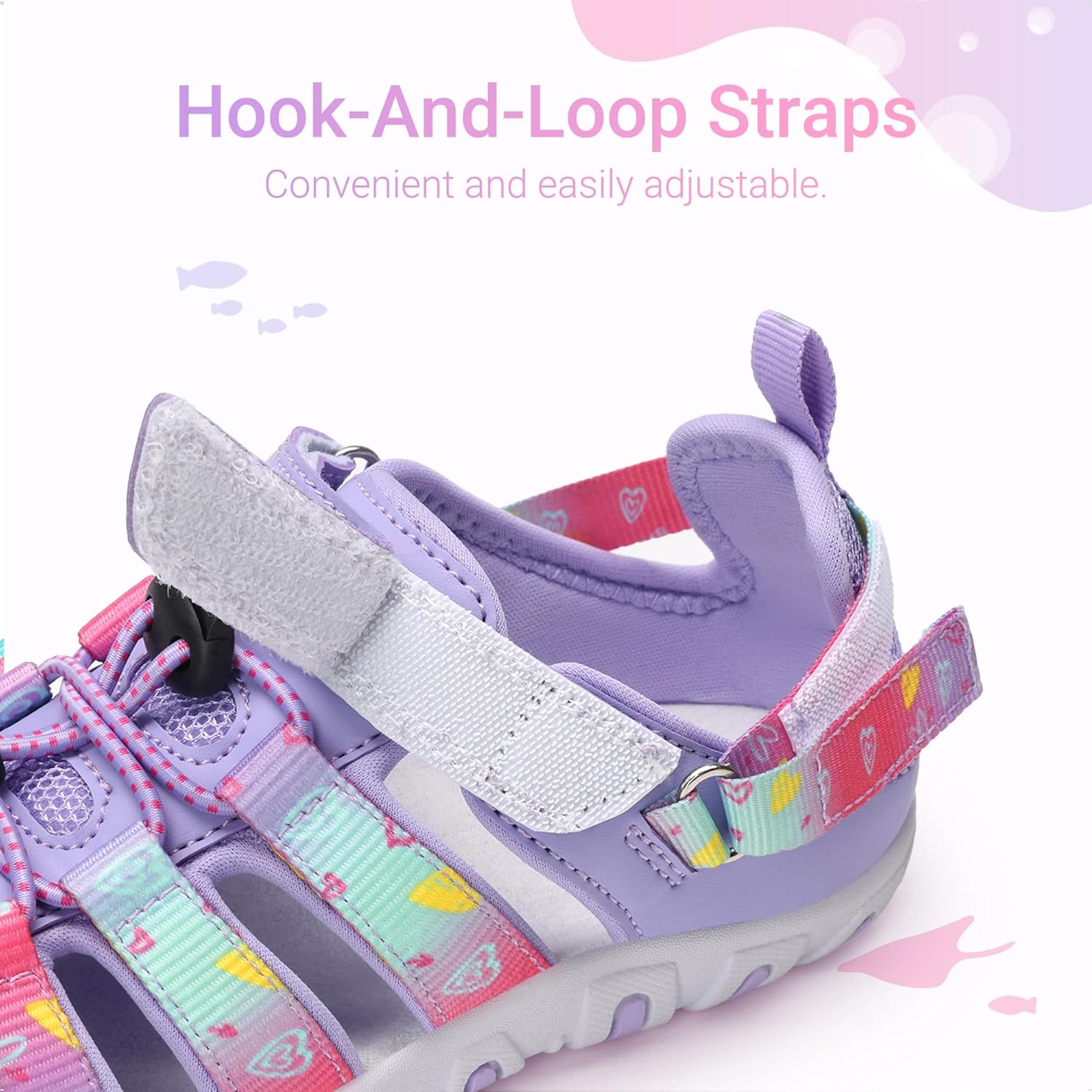 DREAM PAIRS Boys Girls Outdoor Athletic Sport Sandals Summer Hiking Beach Casual Closed Toe Rainbow Multicolor for Toddler/Little/Big Kids
