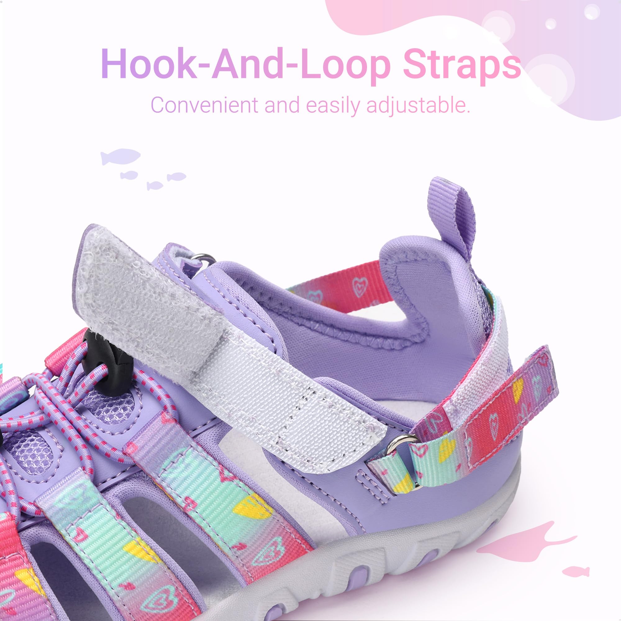 DREAM PAIRS Boys Girls Outdoor Athletic Sport Sandals Summer Hiking Beach Casual Closed Toe Rainbow Multicolor for Toddler/Little/Big Kids - 4