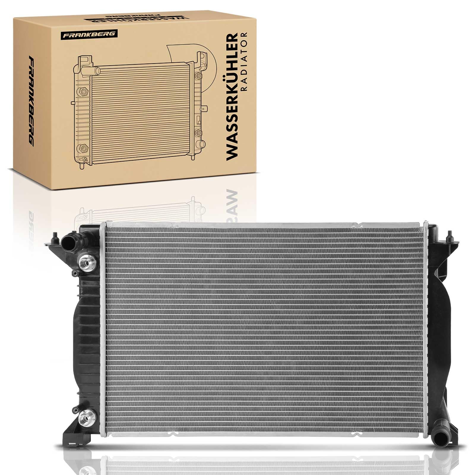 Frankberg Radiador enfriador de agua enfriador de motor transmisión | 8E0121251K; Compatible con: A4 8EC, A4 8E2, A4 Cabriolet 8H7, A4 Avant 8E5, A4 Avant 8ED