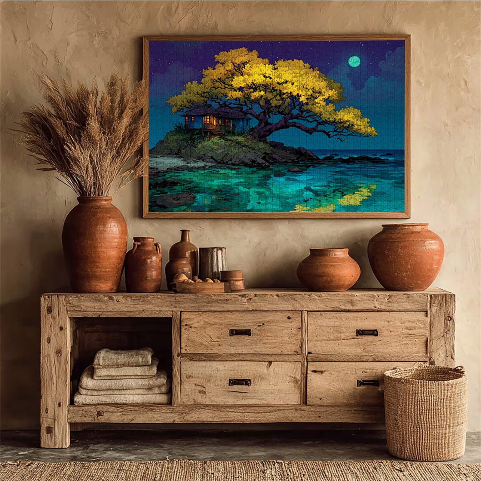 Puzzle 2000 elementów dla dorosłych drzewo, drewniane puzzle, 99 x 70 cm, dla mężczyzn kobiet starszych seniorów, części ściśle do siebie pasują, dekompresja, dekoracja ścienna, prezenty dla