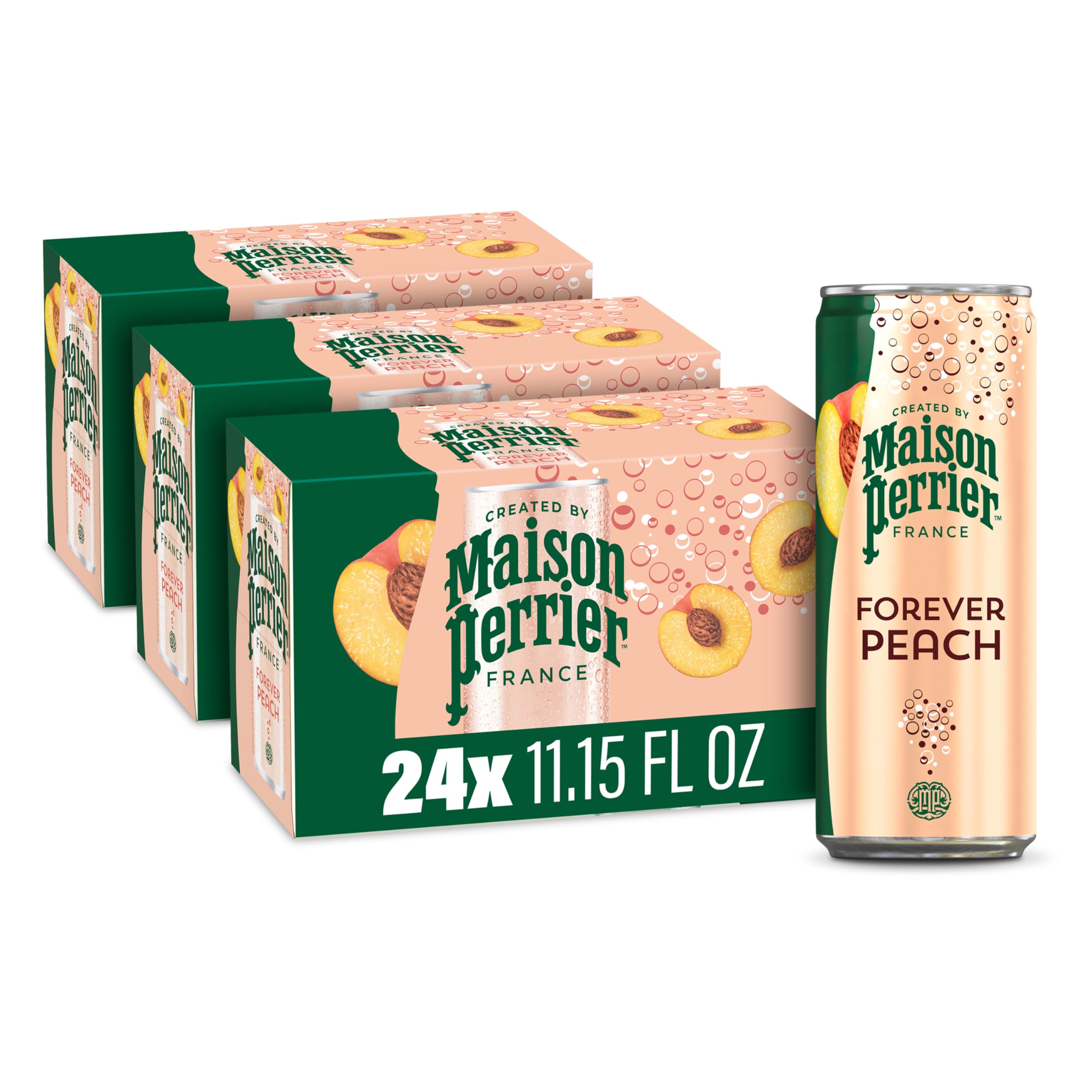 Forever Sparkling Water Peach Flavoured 300ml Tins 8 Pack of 3 7.9ml