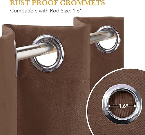 Miniatura 2 de RYB HOME Cortinas para ventana de dormitorio de 63 pulgadas de largo, cortinas privadas para oscurecer la habitación, cortinas con aislamiento