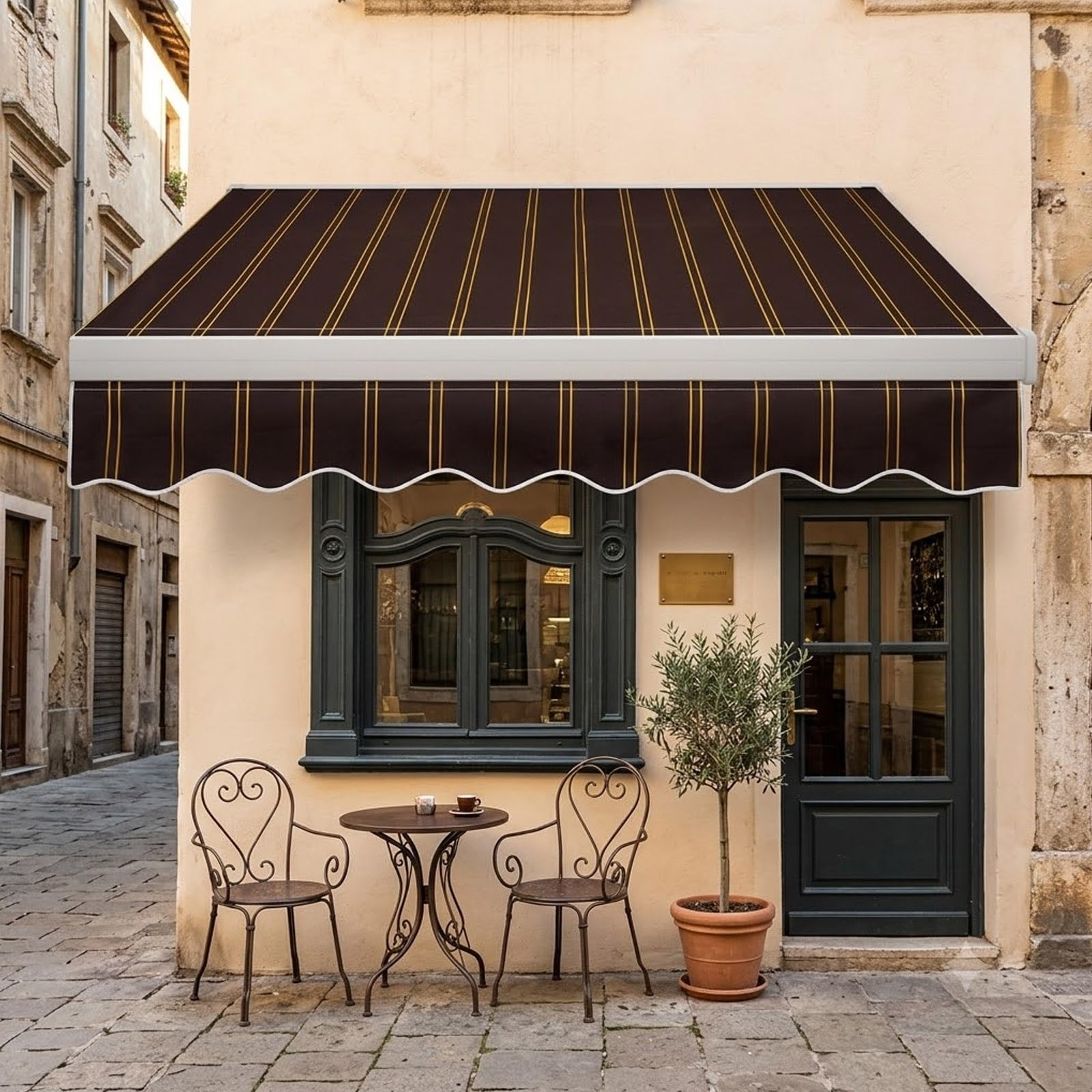 Yidlkecqey Retractable awnings for patio waterproof, patio awnings for outside retractable, window awnings exterior，porch covers for shade and rain waterproof,for courtyards(Type A,8x6.5ft)
