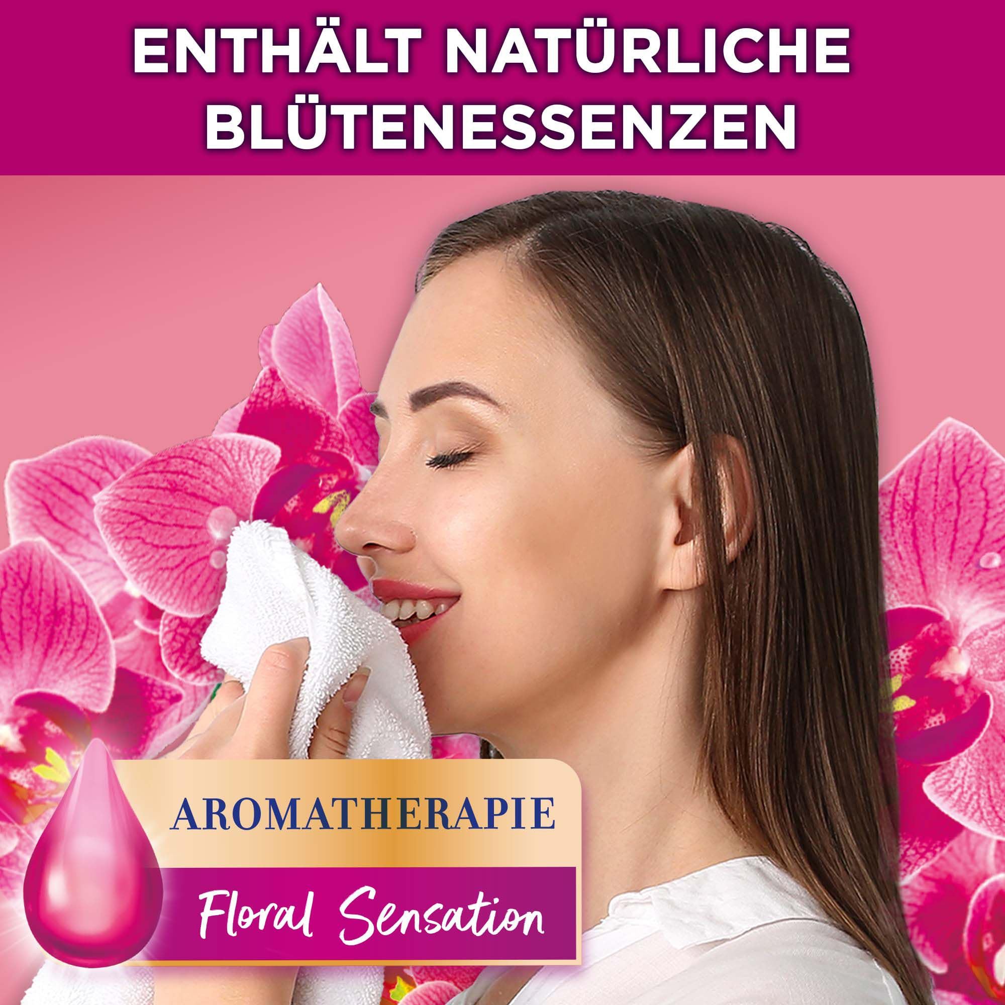 Weißer Riese Color Trio-Caps A-Th. Orchidee & Macadamiaöl (1x 120 WL), Color Waschmittel mit Good Mood-Duft & WC FRISCH Spa Momente Harmonie (1x 50g), langanhaltendes Dufterlebnis