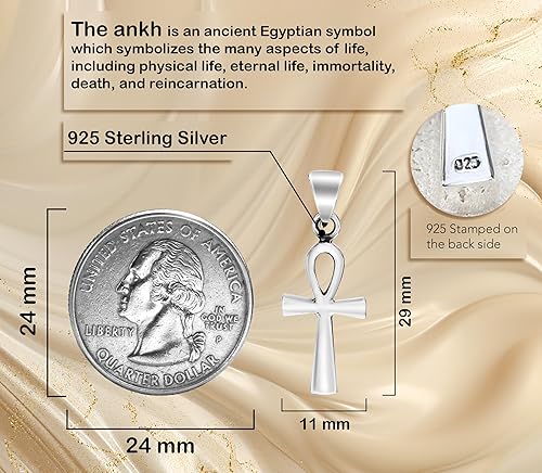 Miniatura 2 de AeraVida Colgante de plata de ley 925 con cruz egipcia Mystic ANKH Plata esterlina