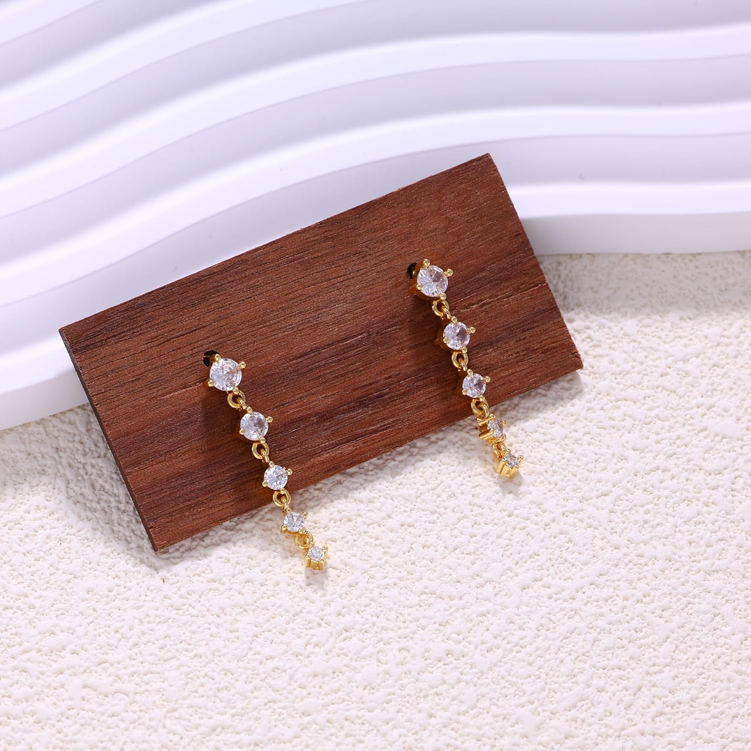 Long Earrings For Women,Dainty 14k Gold Plated Dangle Earrings Hypoallergenic Dainty Gold Earrings For Women Trendy Jewelry - Image 6