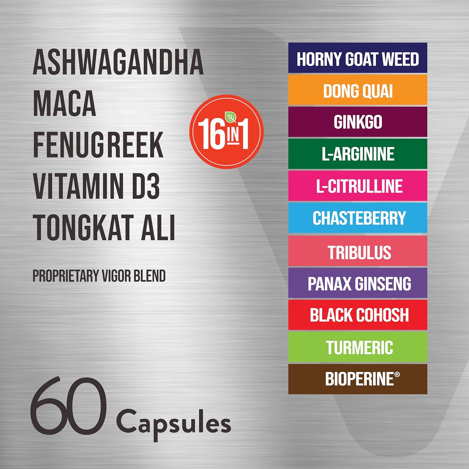 Viteey Ashwagandha Maca Fenugreek Supplement with Tongkat Ali – Drive, Passion & Energy Support for Men & Women – Mood, Calm & Stress Support - 60 Capsules - Image 3