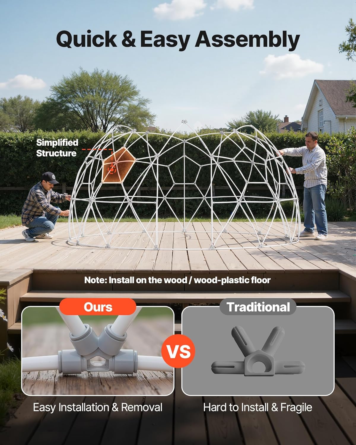 VEVOR Carpa Domo de Burbujas 290 x 175 cm Carpa de PVC Transparente para 2-4 Personas con Ventana para Acampar al Aire Libre Patio Jardín Fiesta Cumpleaños Boda