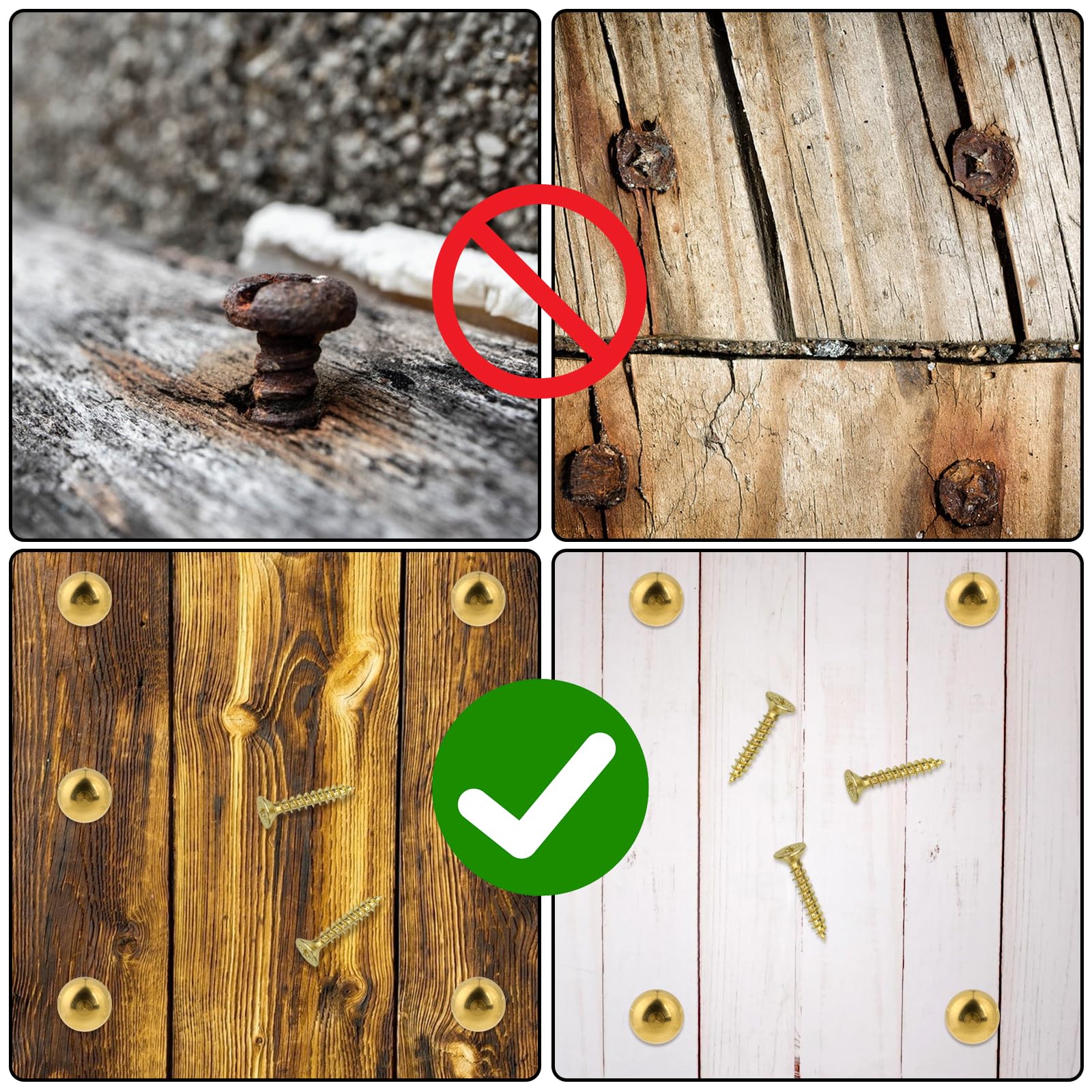 8 Viti Decorative In Ottone Con Tappi - Per Specchi E Mobili, Testa 12mm, Colore Oro - Foto 2