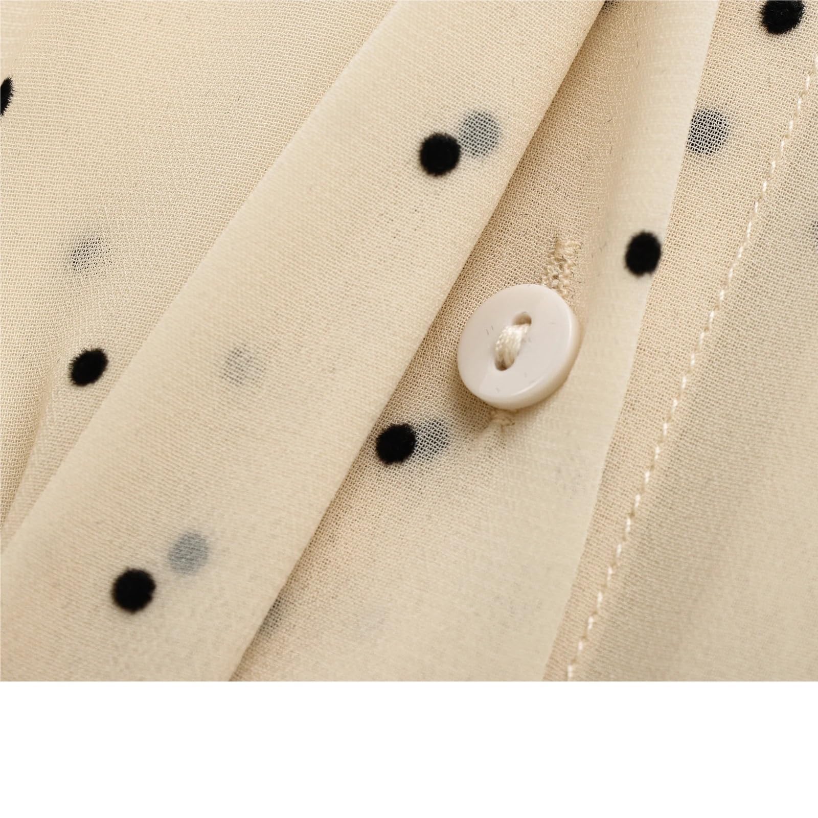 Camicie A Pois da Donna Camicia Elegante con Fiocco da Donna, con Risvolto e Bottoni, a Pois, alla Moda, Semplice e Dolce, for la Primavera e L'Estate.