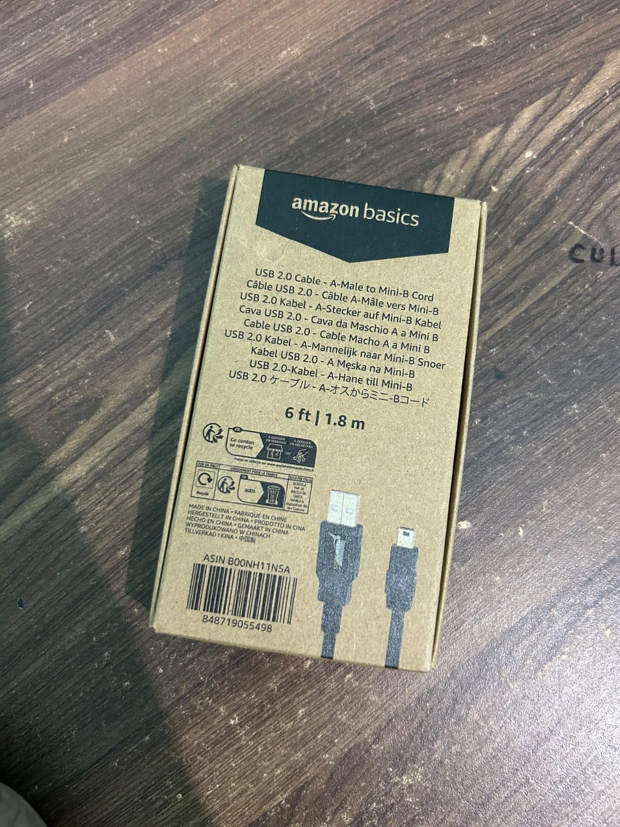 AmazonBasics USB 2.0 Cable - A-Male to Mini-B - 6 Feet (1.8 Meters ...