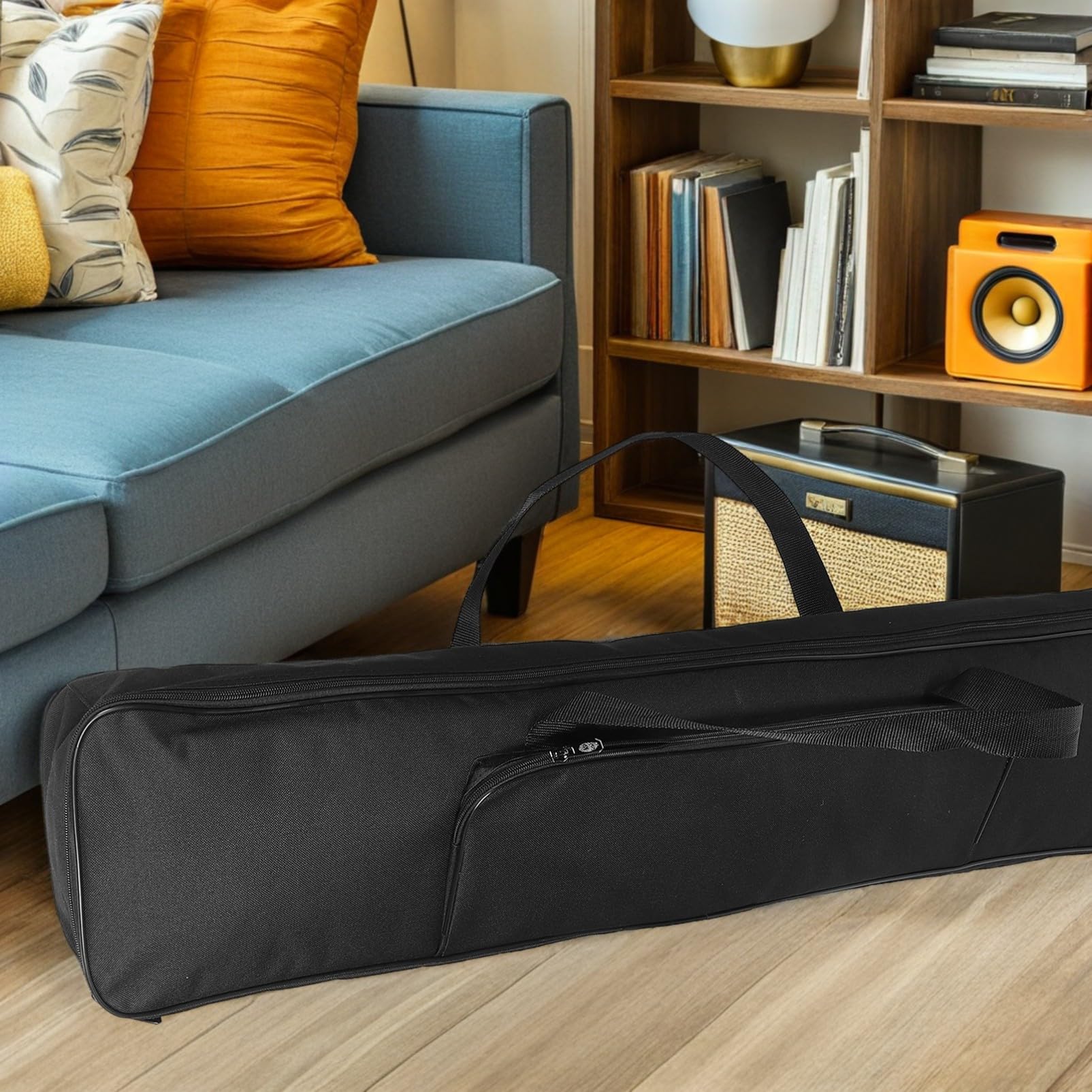 Didiseaon Bolsa para Teclado Electrónico de Teclas Bolsa de Transporte con Correas Funda de Piano Acolchada Estuche de Almacenamiento Portátil