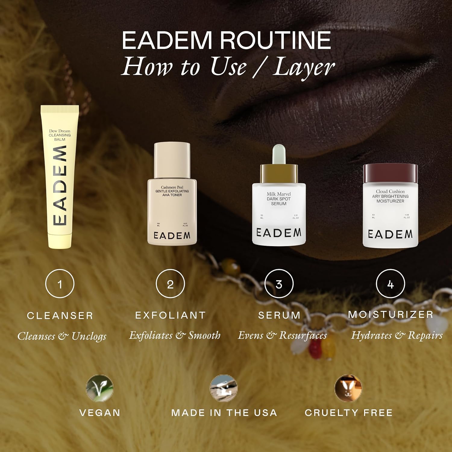 EADEM Dew Dream Hydrating Cleansing Balm & Makeup Remover with Moringa & Tiger Grass, Facial Cleanser & Skincare Moisturizer, Hydrating Skin Care Make Up Remover Balm, 3.4 oz - Image 7