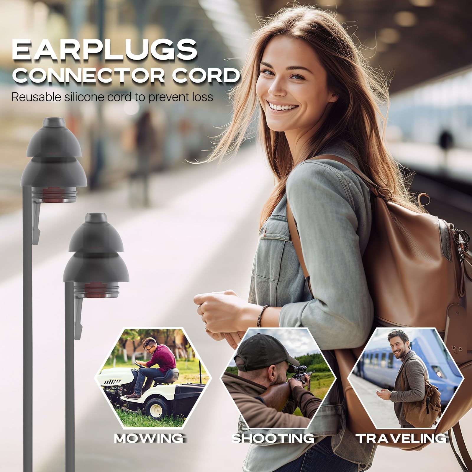 Ohrstöpsel Gehorschutzschutz Arbeit Mit Kordel, 2 Paar Lärmschutz ohrenstöpsel für Heimwerker und Professionelle Handwerker, Wiederverwendbar Weich Silikon in Ear Earplugs, 25 dB Noise Cancelling