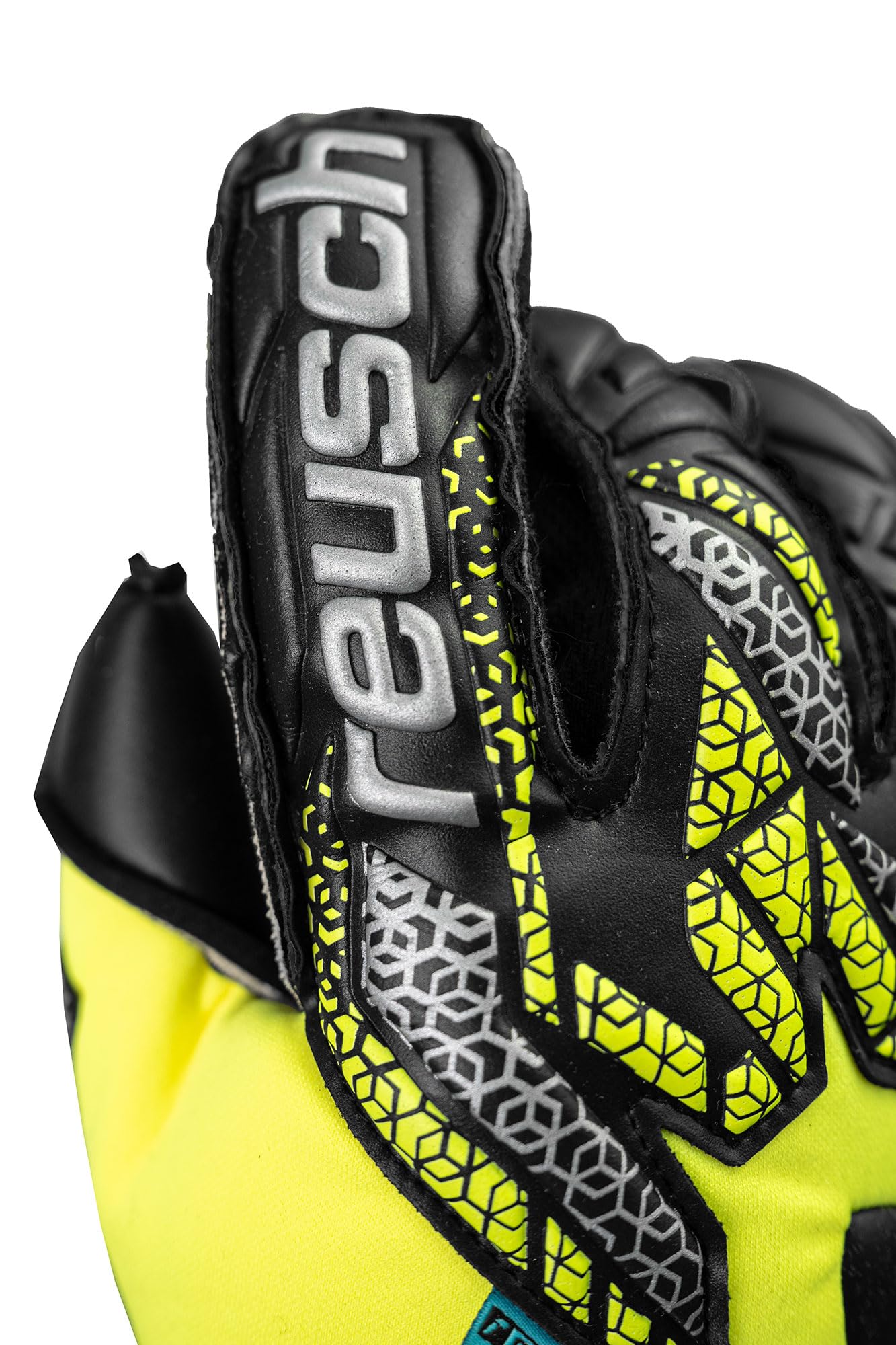 Reusch Attrakt Duo Evolution Goalkeeper Gloves, Yellow/Silver/Black, Size 8