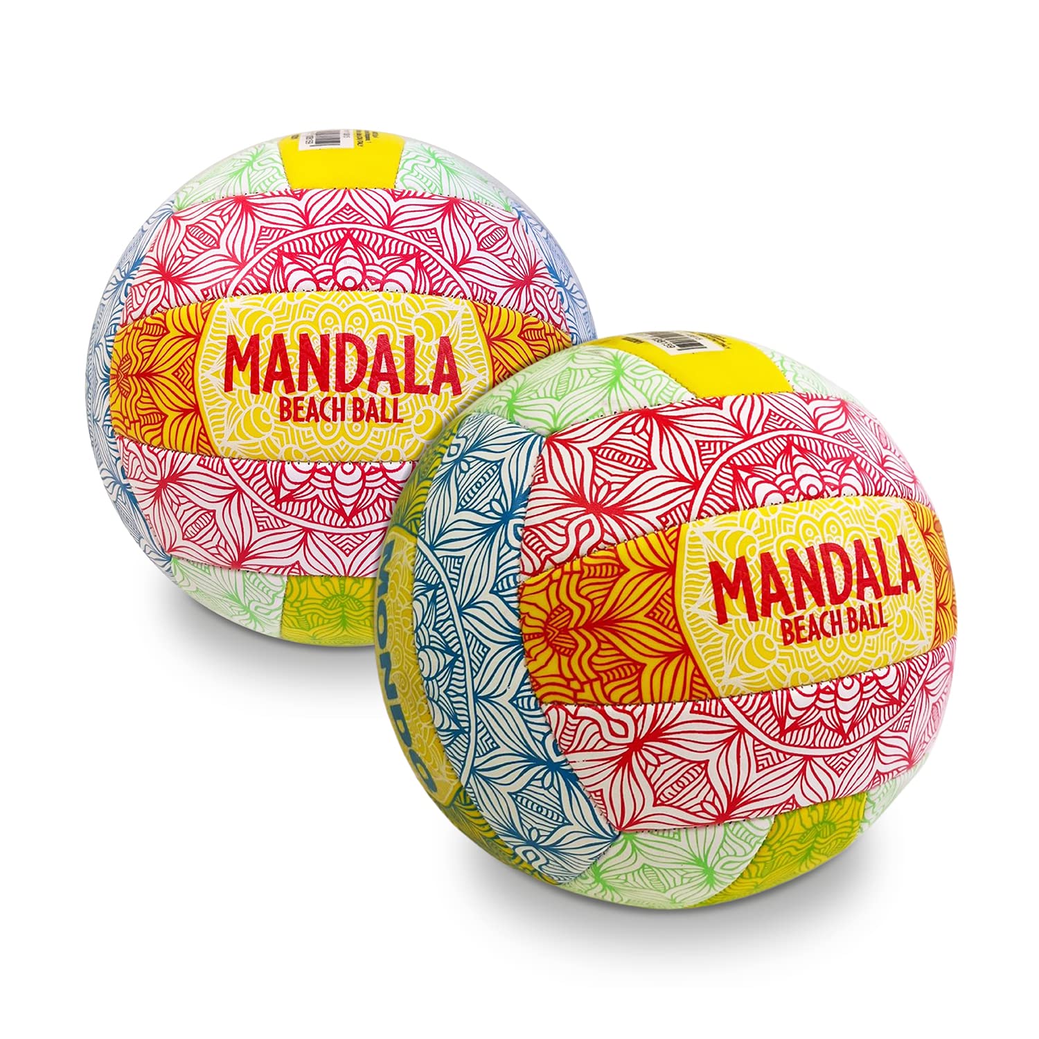 MONDO Mandala Pallone Beach Volley, Colore Bianco Giallo Arancione, Misura 5, 13815