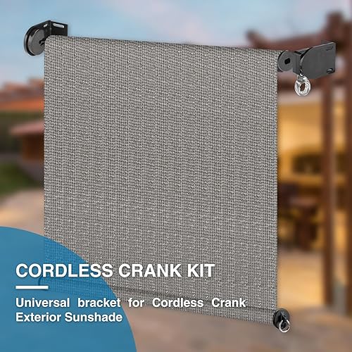 Miniatura 7 de Soportes para parasol con anillo de metal, piezas de repuesto para sombra, compatibles con persianas enrollables Coolaroo (negro, 1 par)