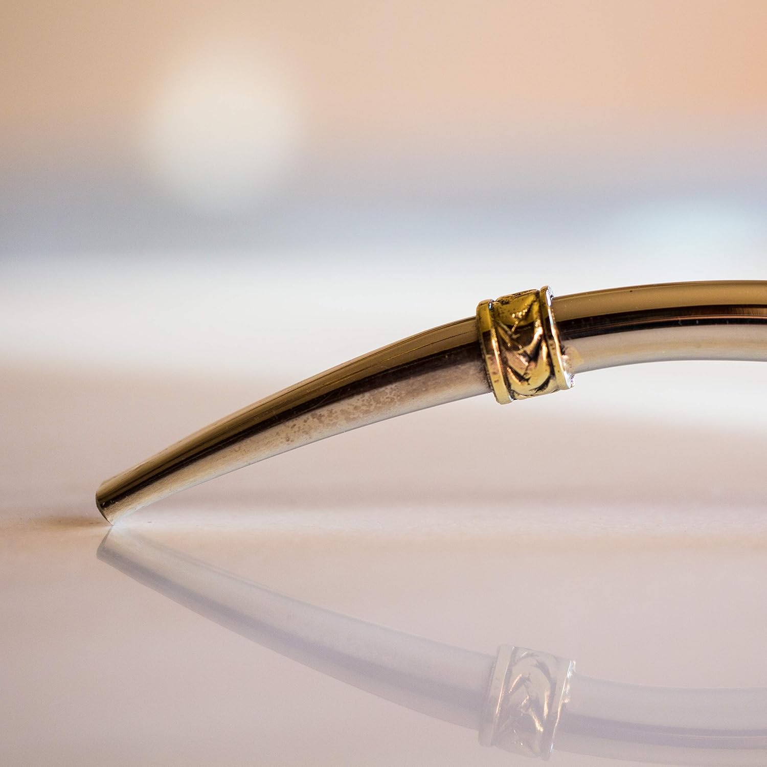 Circle of Drink - Serrano Handmade Alpaca Silver Yerba Mate Bombilla (Straw) - Loose Leaf Tea Straw Filter - 6.49 in (16.5 cm) - with Microfiber Cleaning Cloth & Carry Case