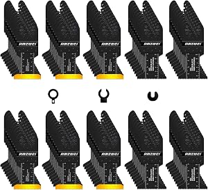 100PCS Multi Tool Blades & Accessories Set – Titanium Multitool Blades for Wood Metal Nails Drywall Cutting with Storage Bag Compatible with DeWalt Makita Dremel Milwaukee Ryobi