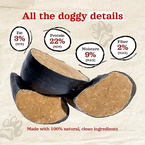 Miniatura 6 de Natural Farm Aros de vaca rellenos de batata para perros (paquete de 4), golosinas naturales rellenas de larga duración, gran alternativa a los