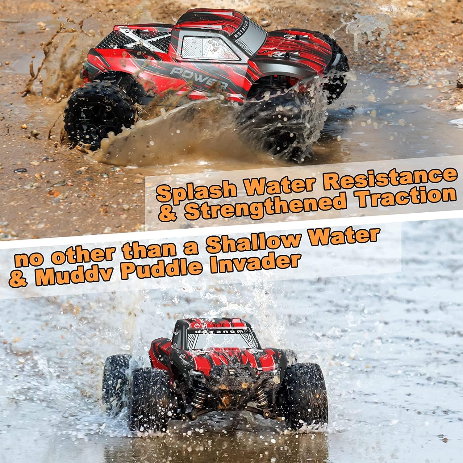 Upgraded Remote Control Car for Boys,GUOKAI 1:18 Scale Fast RC Cars All Terrain,High Speed 25MPH Rock Crawler RC Truck 4x4 Off Road Waterproof 2.4 GHz control with Extra Shell and Battery 40+ min Run