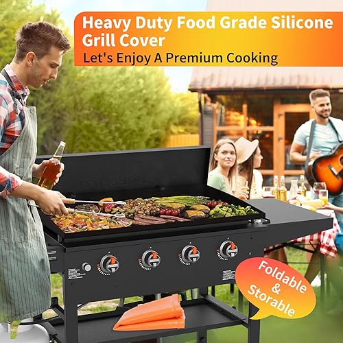 Miniatura 7 de Tapete de silicona de 36 pulgadas para parrilla Blackstone, cubierta de silicona de grado alimenticio de 36 pulgadas, tapete protector de silicona