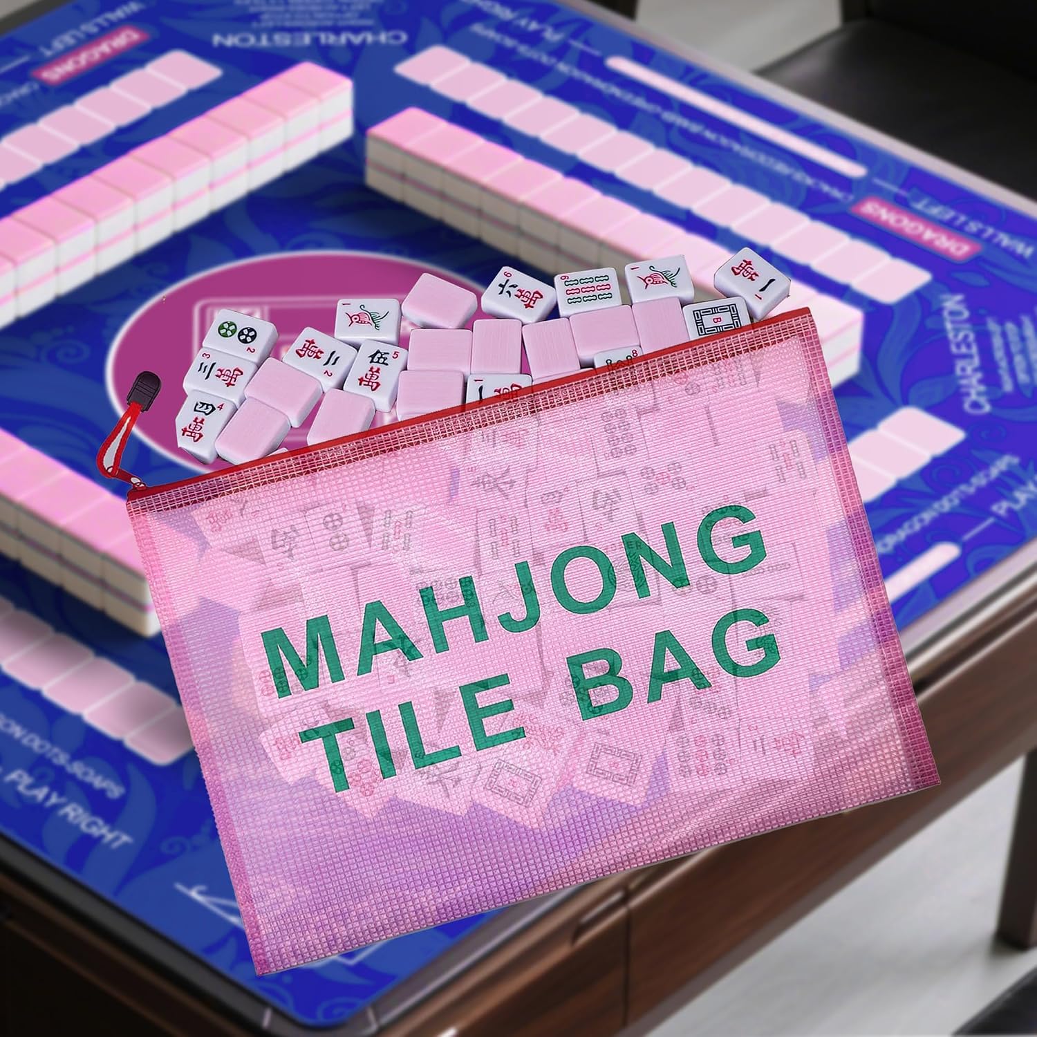 2Pack Mahjong Tile Bag, Case for American Mah jong, Mahjong Gifts Accessories, Red