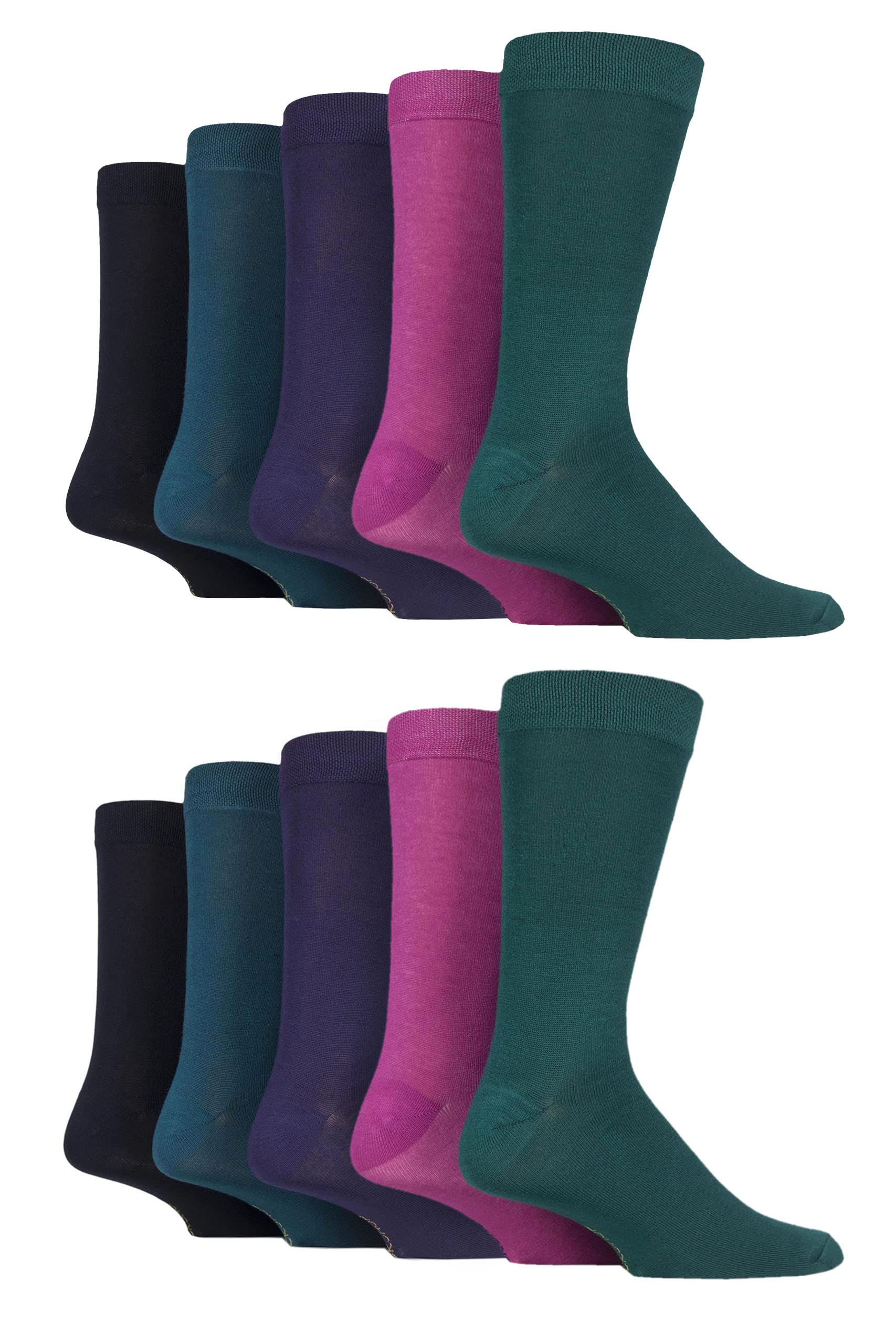 Sockshop Men's Jewel Plain Plain, Striped And Patterned Bamboo Socks Pack Of 10 7-11