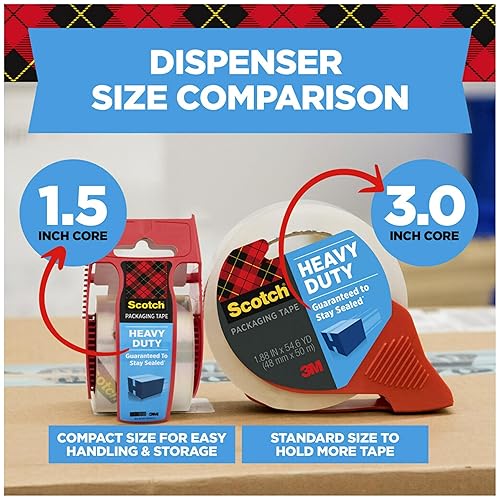 Miniatura 4 de Scotch Cinta de embalaje de alta resistencia, transparente, suministros de envío y embalaje, 1.88 pulgadas x 27.7 yardas, 1 rollo de cinta