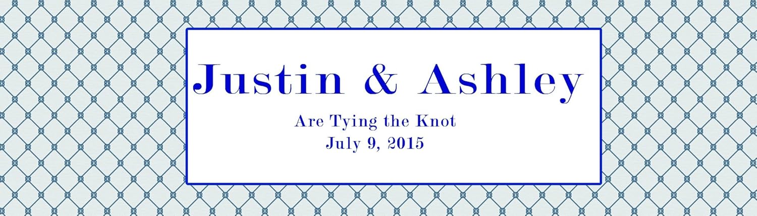 DesignThatSign 100 Tying The Knot Wedding Water Bottle Labels Engagement Bridal 8"x2" Nautical