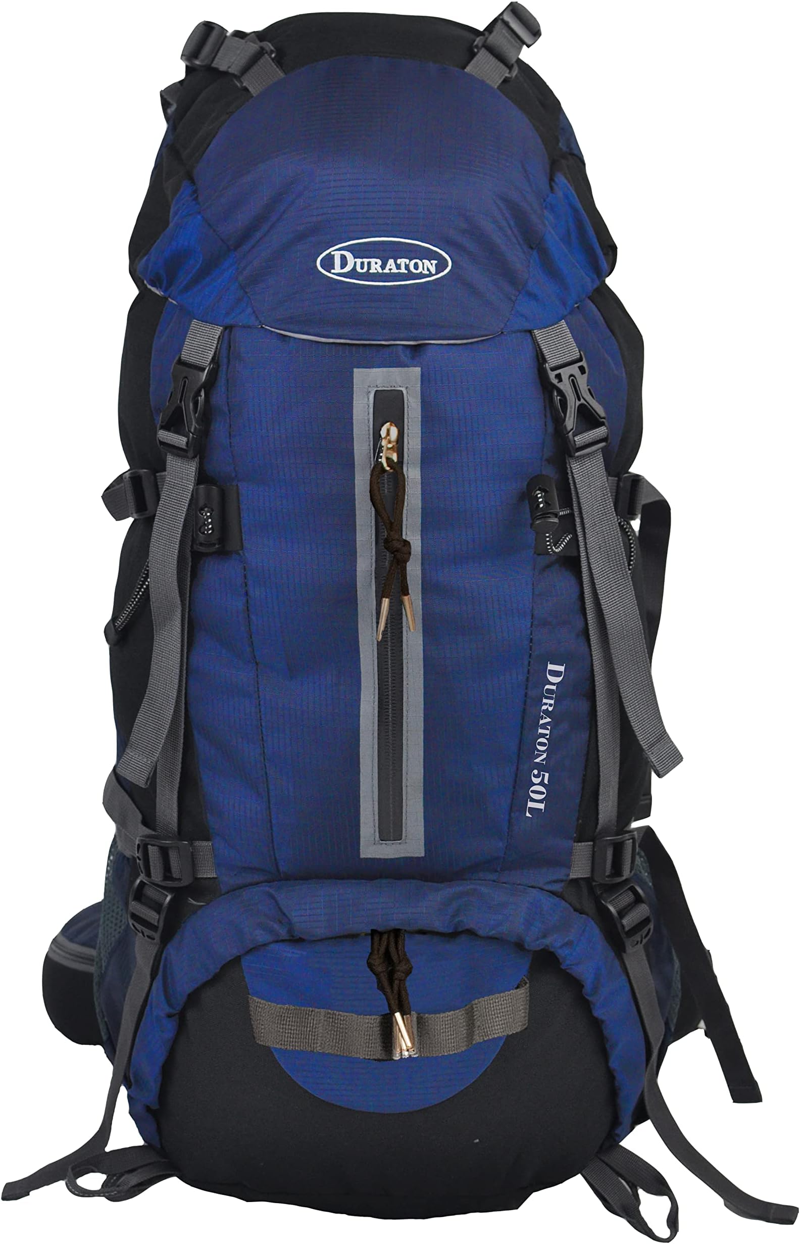 DuratonHiking Backpack 50L, Water Resistant Light-Weight Day Pack for Backpacking Camping and Travel
