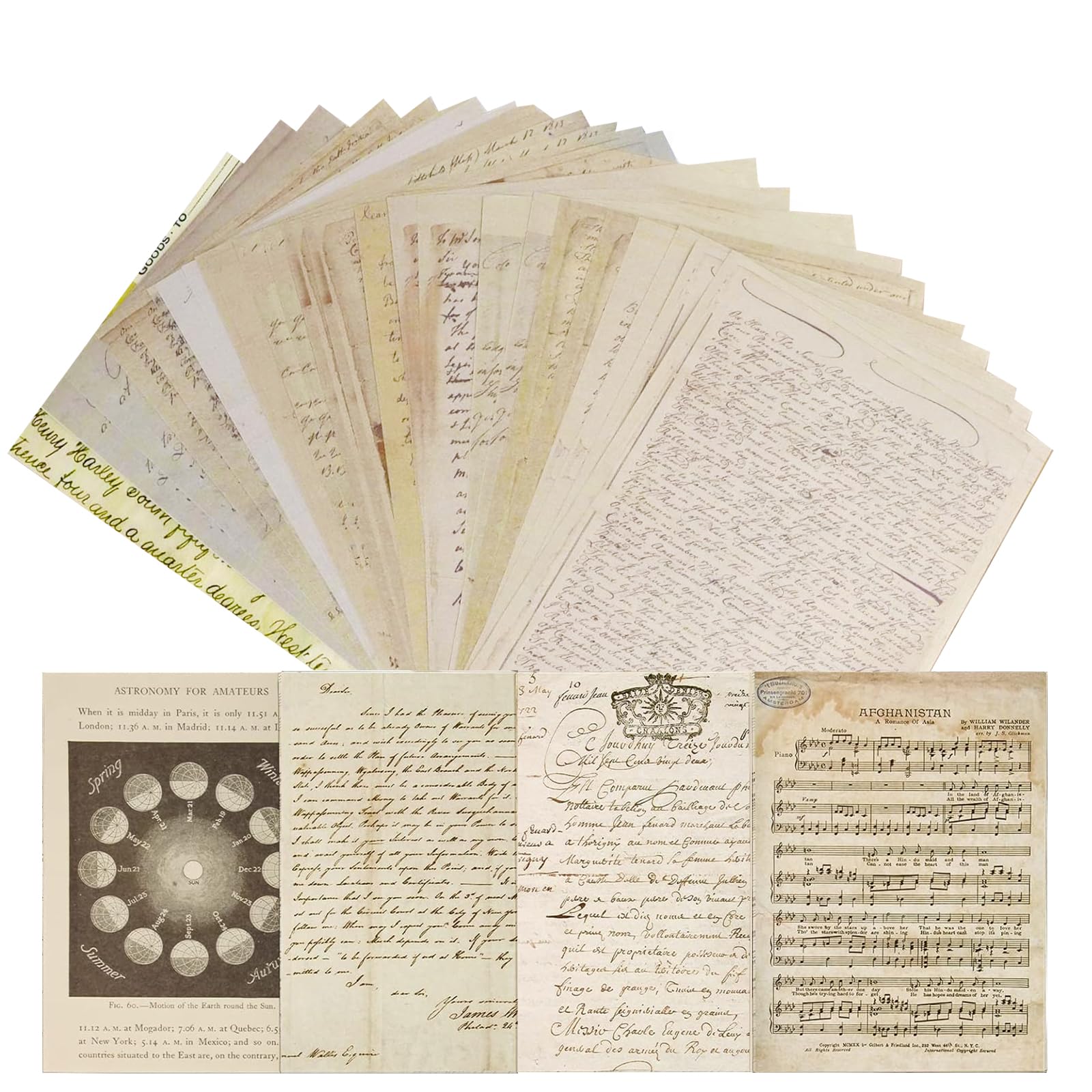 Lot De 30 Feuilles De Papier Pour Scrapbooking, Motifs Rétro, Légers Et