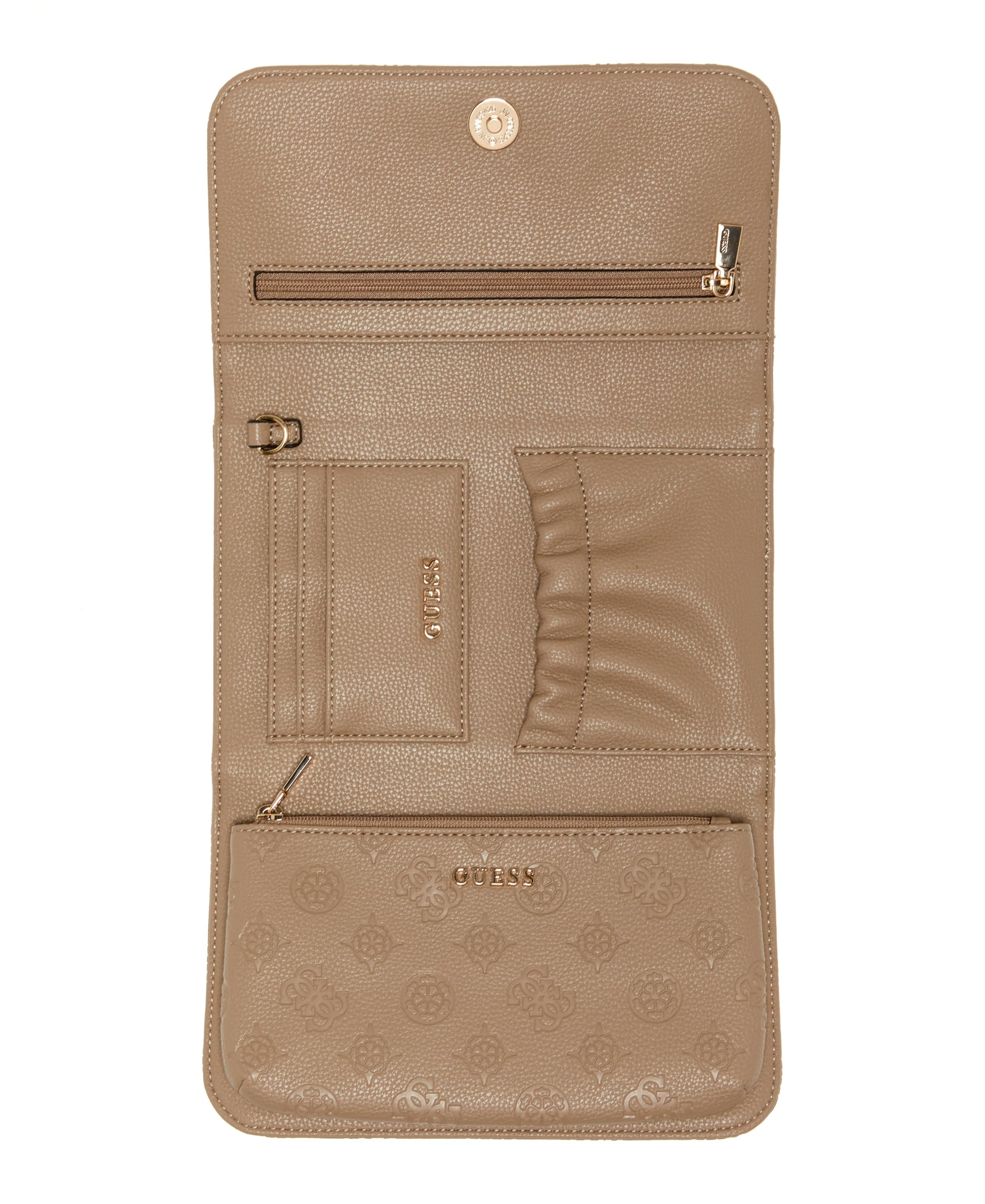 GUESS caso di identificazione Wilder Travel Passport Organizer Taupe Logo grigio talpa