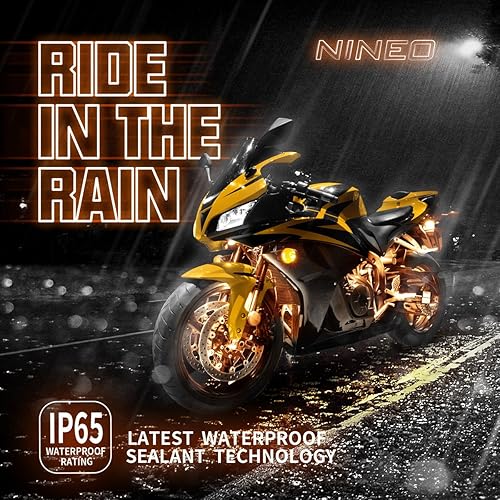 Miniatura 3 de NINEO 8 tiras de luces LED RGB para motocicleta, multicolor neón con control remoto inteligente, compatible con Carts Trikes Cruiser Scooter ATV UTVs