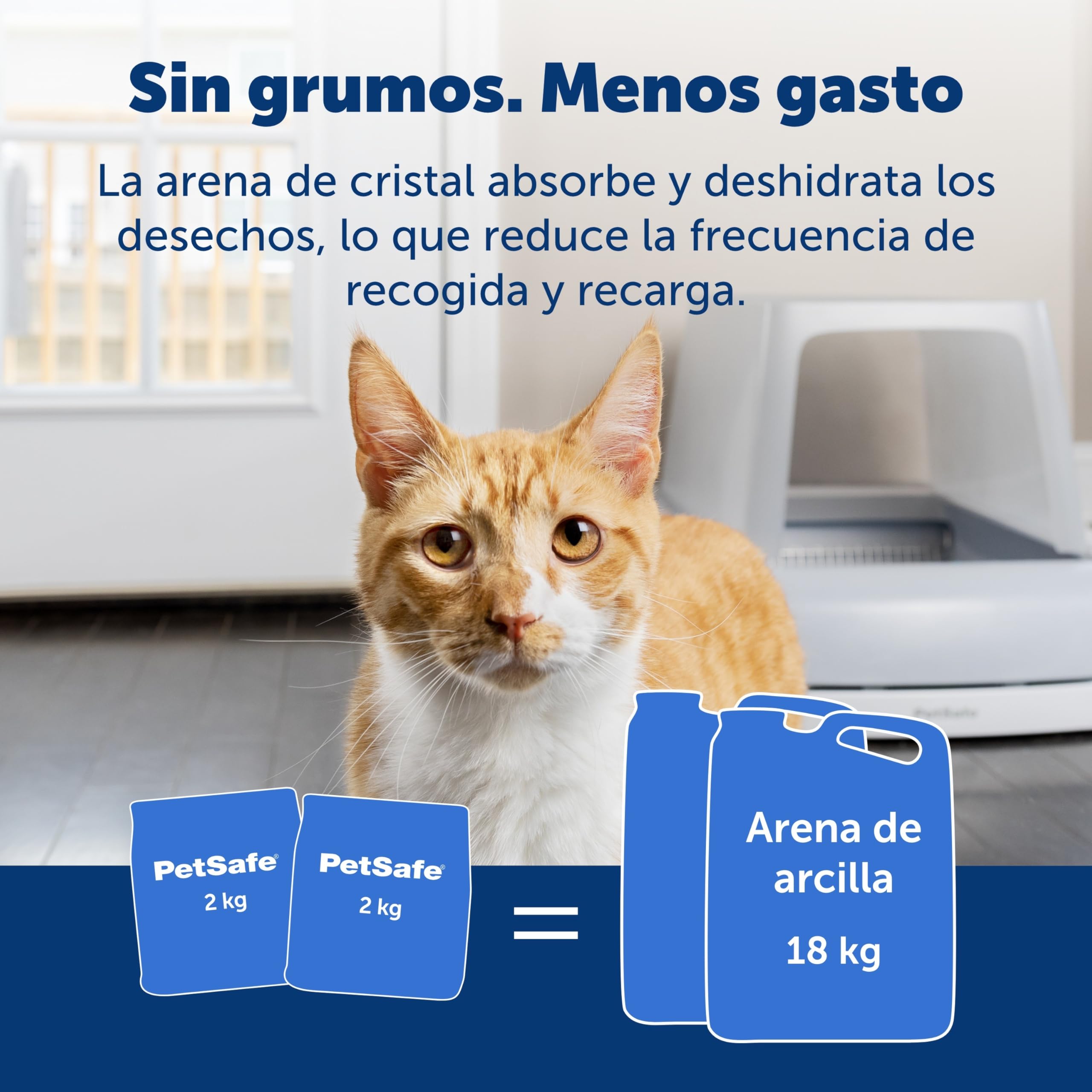 PetSafe ScoopFree Premium Arena de Cristal para Gatos - Control de Olores, Sin Polvo - Sin Fragancia, Pack de 2