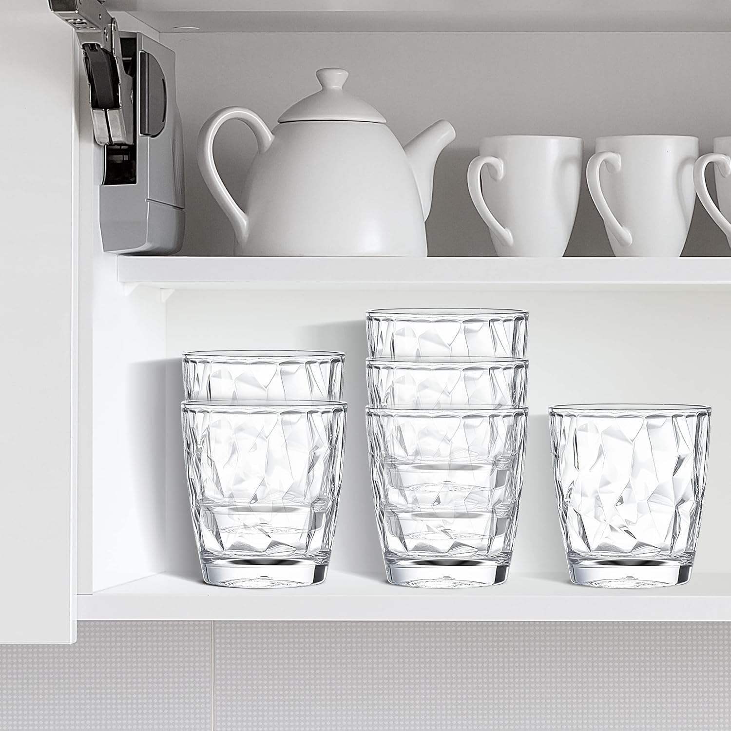 Plastic Clear Water Tumblers Set of 4, 10-ounce Transparent Unbreakable Drinking Glasses, Acrylic Reusable Juice Wine Cups Dishwasher Safe Water Tumblers Camping Portable Cups, Easy To Storage (Clear) - Image 6