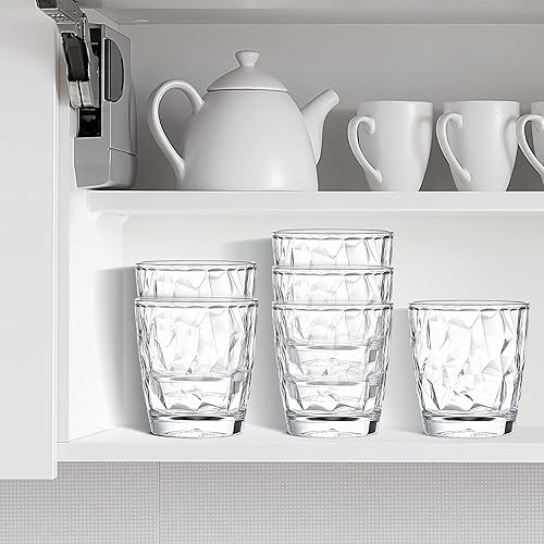 Miniatura 6 de Juego de 4 vasos de plástico transparente irrompibles de 10 onzas, vasos de vino de jugo reutilizables de acrílico, aptos para lavavajillas, vasos